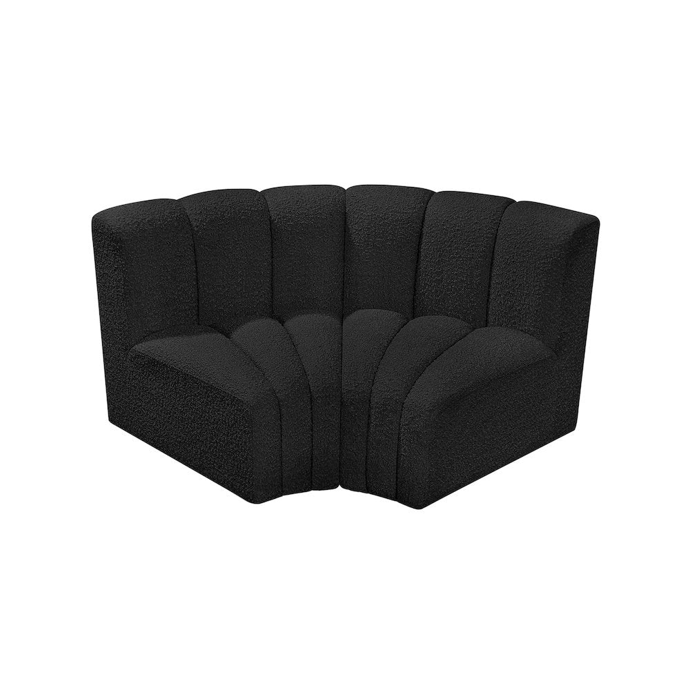 Arc Black Boucle Fabric Modular Sofa