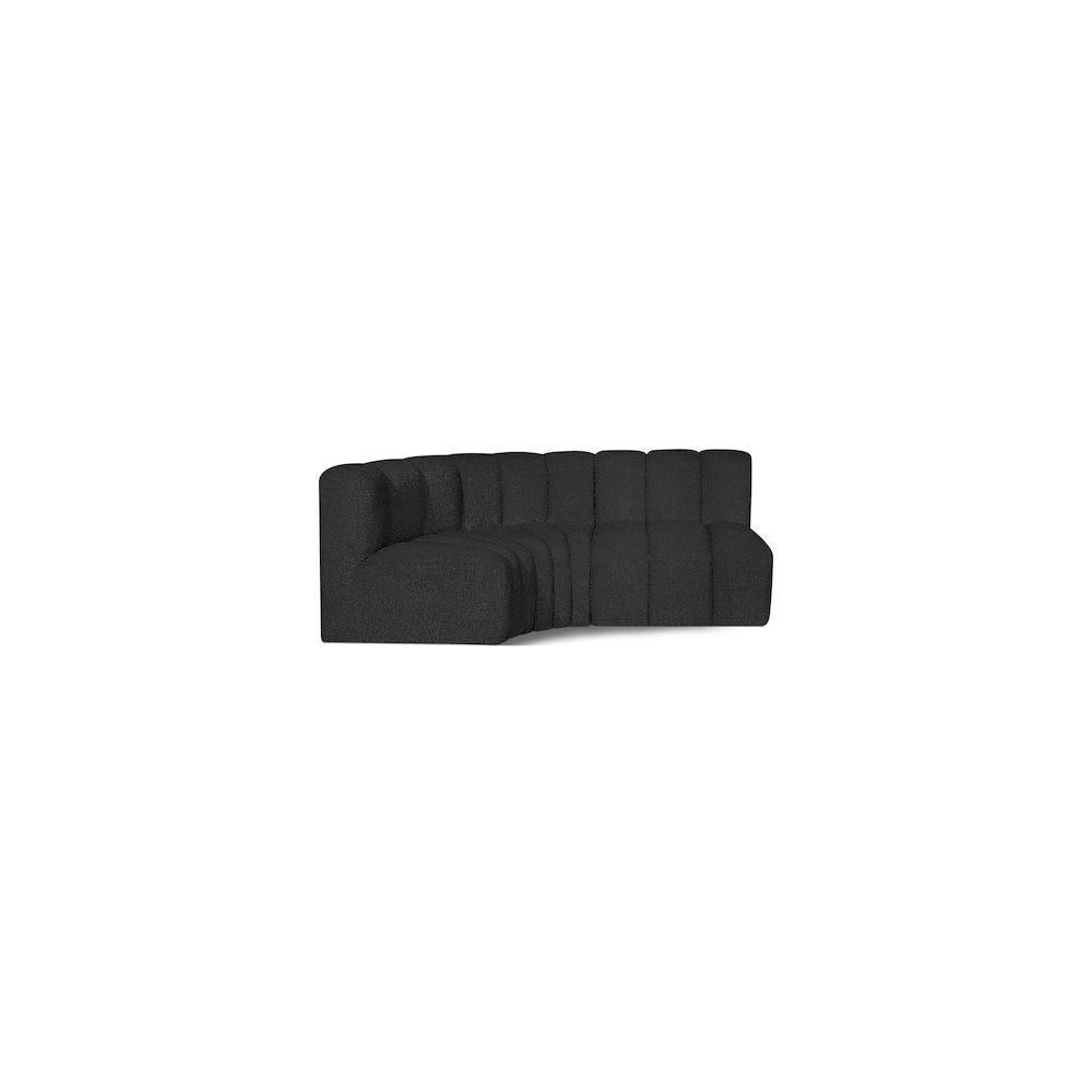 Arc Black Boucle Fabric Modular Sofa