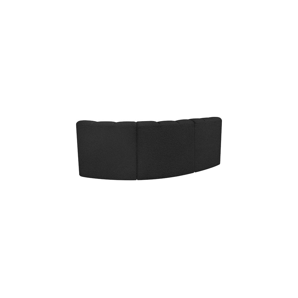 Arc Black Boucle Fabric Modular Sofa