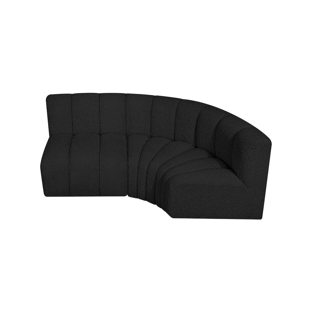 Arc Black Boucle Fabric Modular Sofa