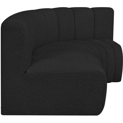Arc Black Boucle Fabric Modular Sofa