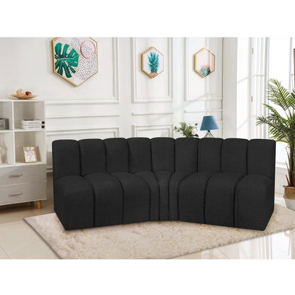 Arc Black Boucle Fabric Modular Sofa
