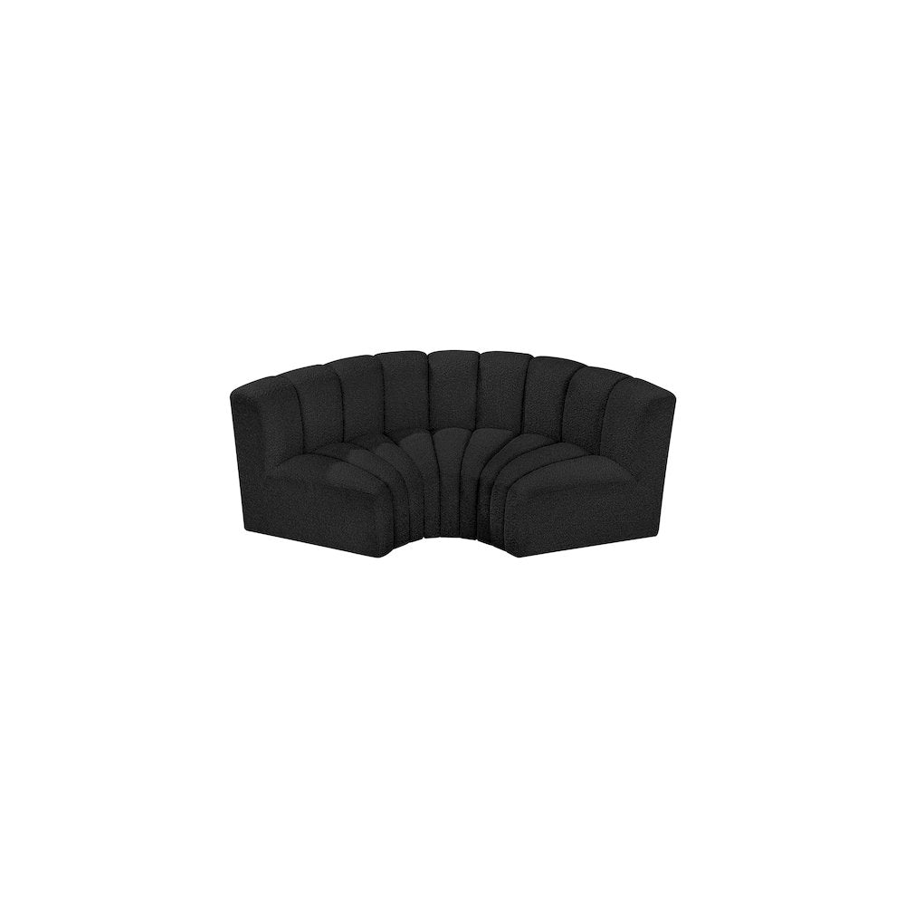 Arc Black Boucle Fabric Modular Sofa