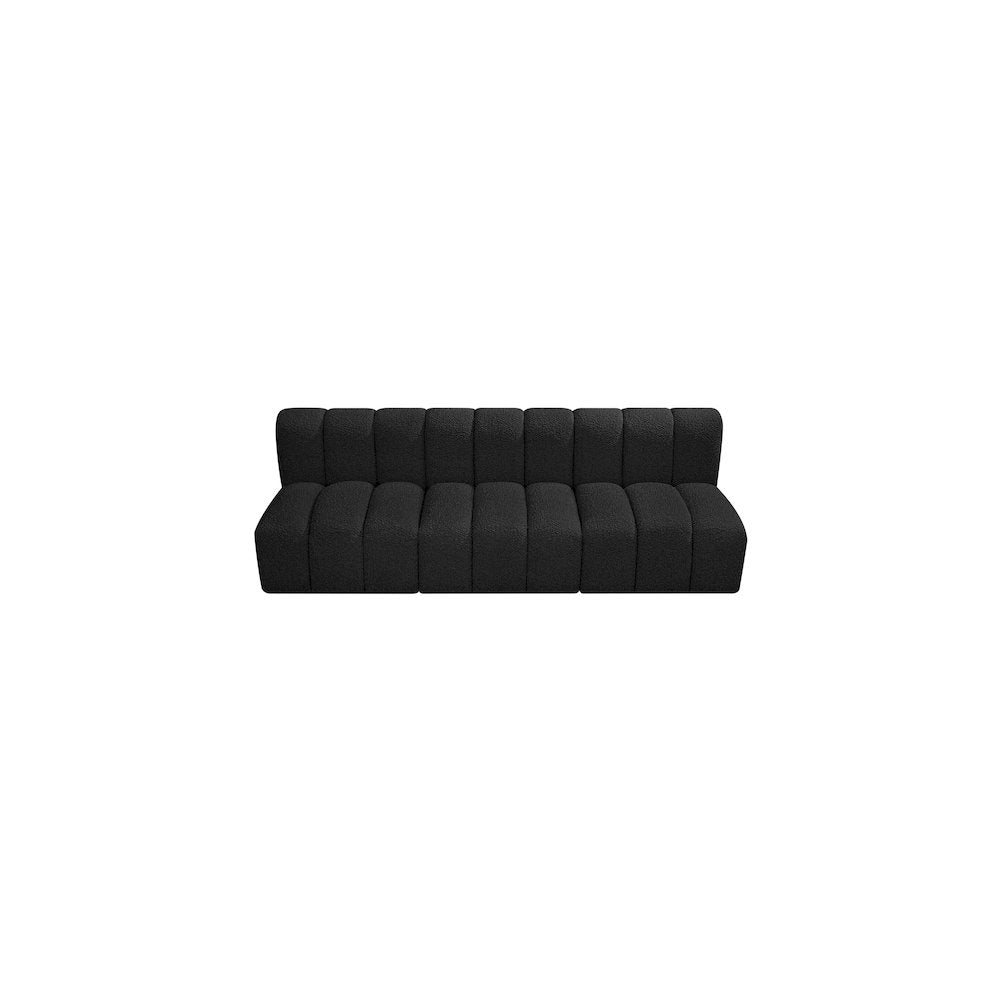 Arc Black Boucle Fabric Modular Sofa