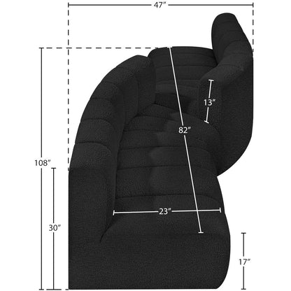 Arc Black Boucle Fabric Modular Sofa