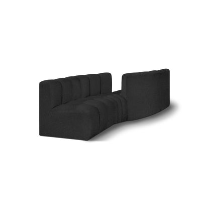 Arc Black Boucle Fabric Modular Sofa