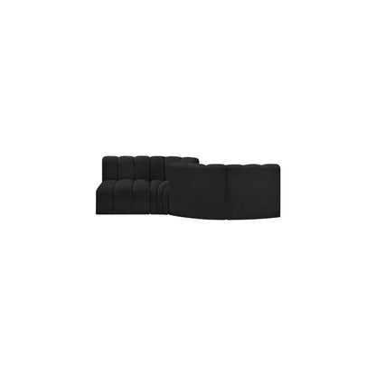 Arc Black Boucle Fabric Modular Sofa