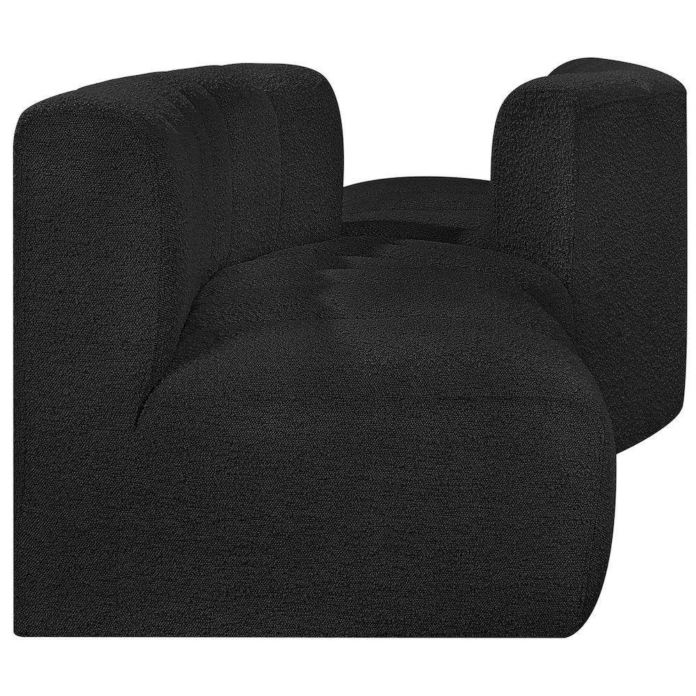 Arc Black Boucle Fabric Modular Sofa