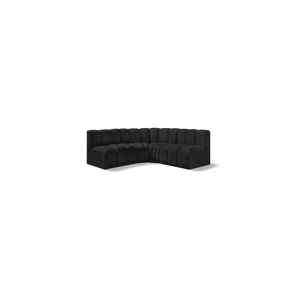 Arc Black Boucle Fabric Modular Sofa