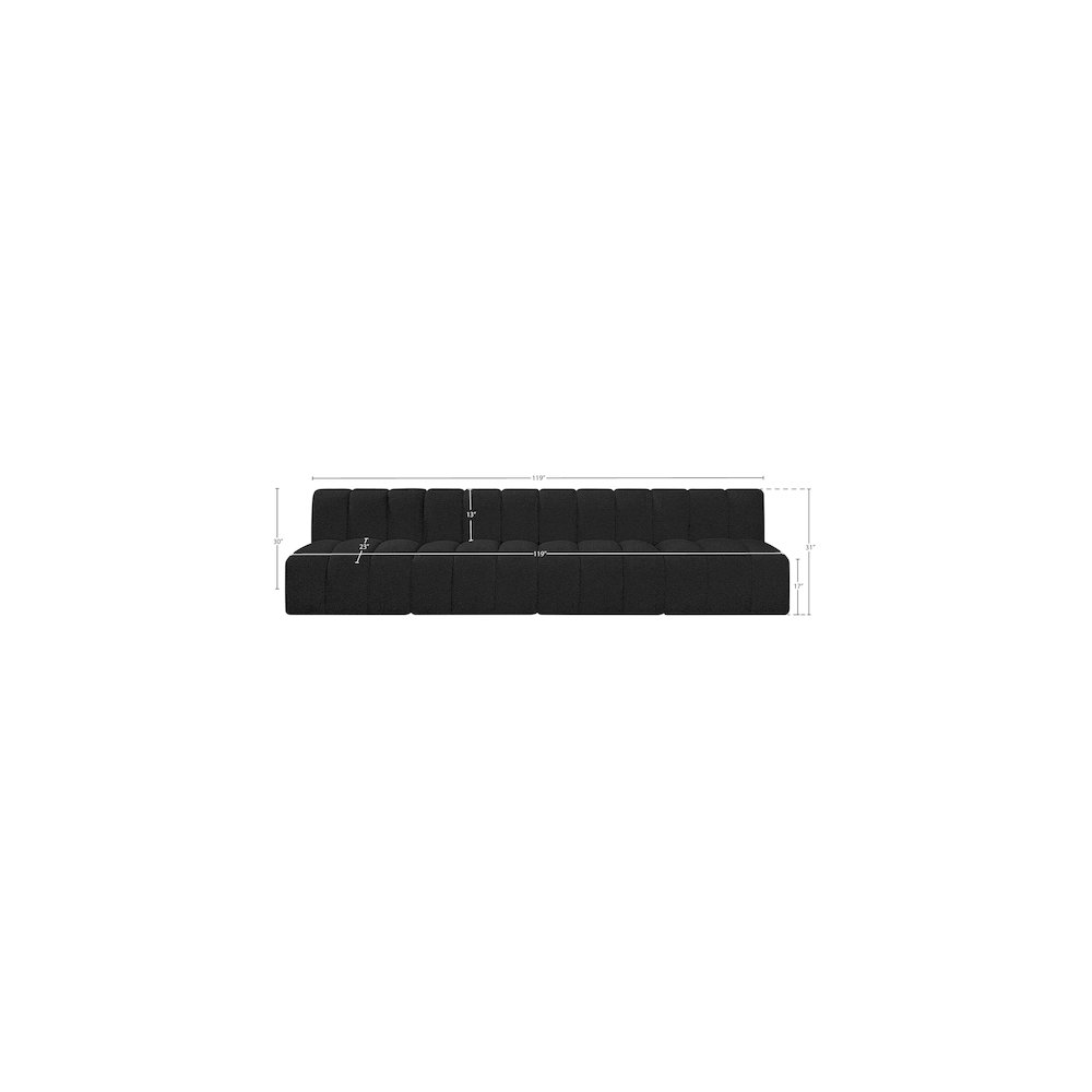 Arc Black Boucle Fabric Modular Sofa