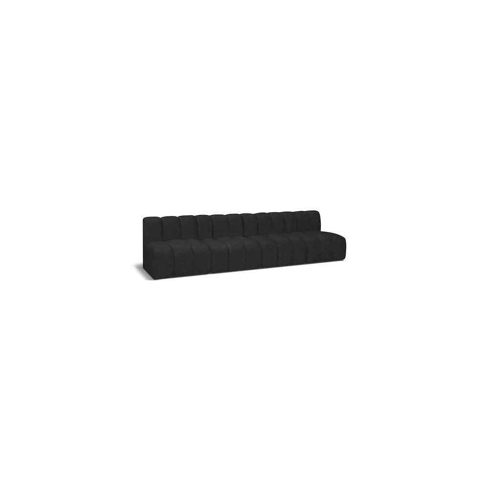 Arc Black Boucle Fabric Modular Sofa
