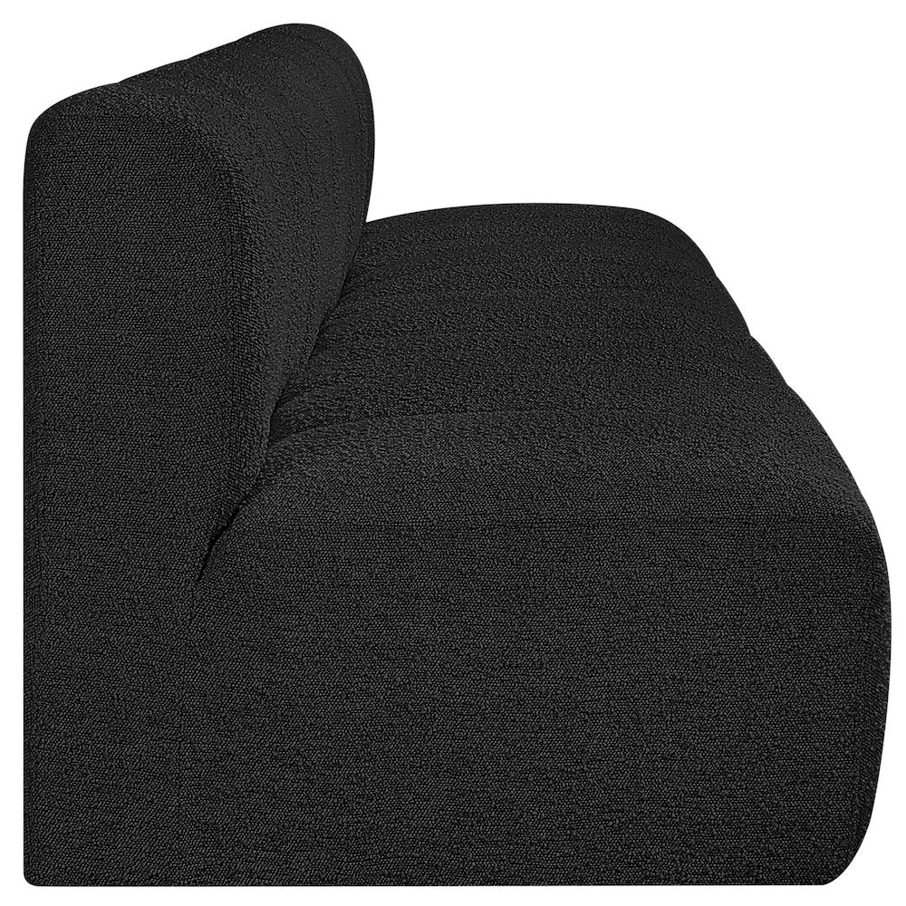 Arc Black Boucle Fabric Modular Sofa