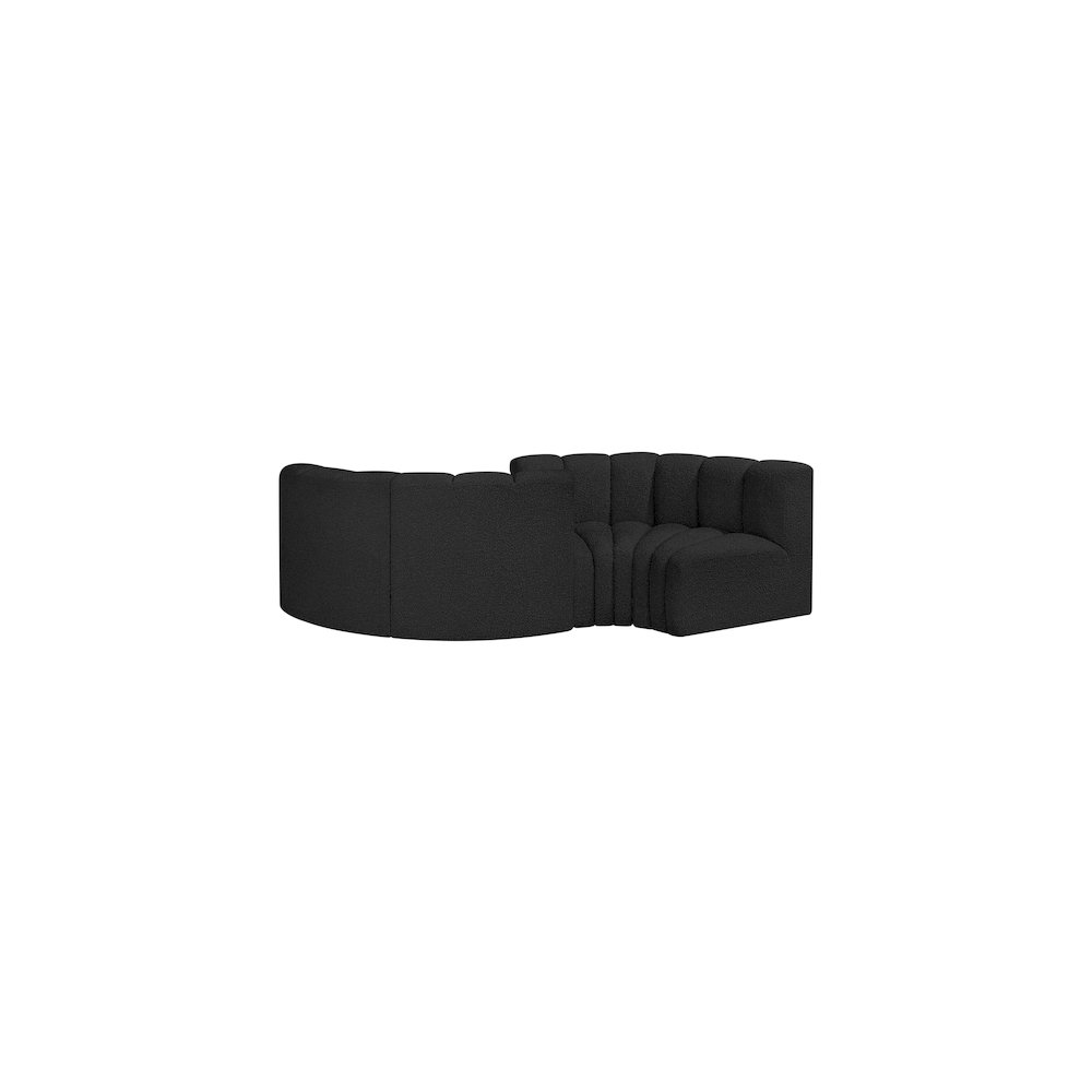 Arc Black Boucle Fabric Modular Sofa