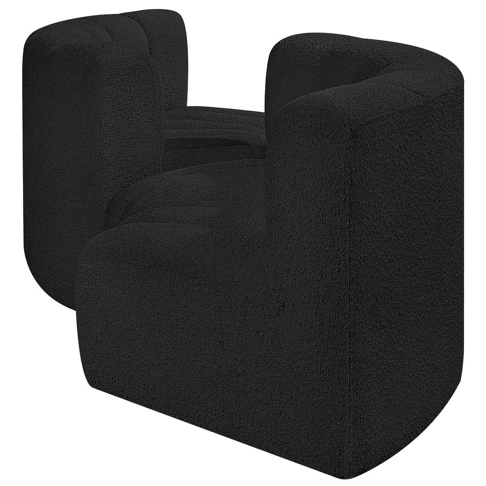 Arc Black Boucle Fabric Modular Sofa