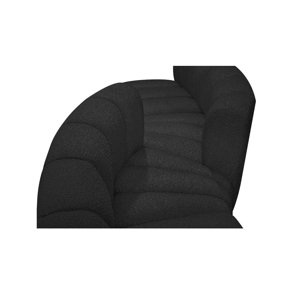 Arc Black Boucle Fabric Modular Sofa