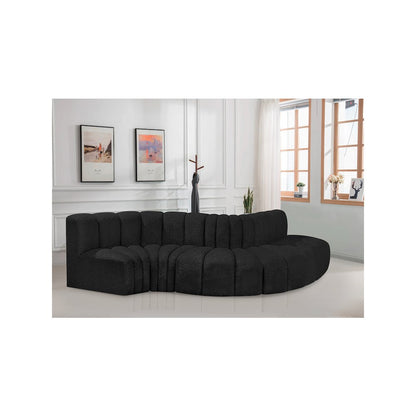 Arc Black Boucle Fabric Modular Sofa