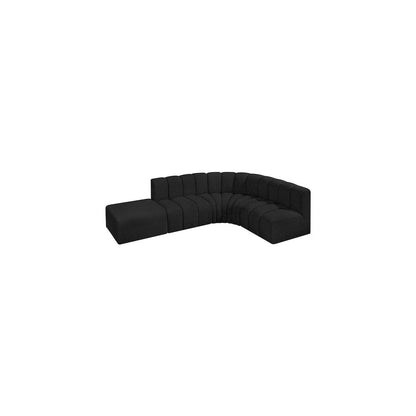 Arc Black Boucle Fabric Modular Sofa