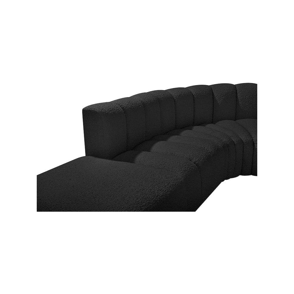 Arc Black Boucle Fabric Modular Sofa