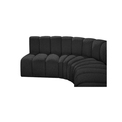 Arc Black Boucle Fabric Modular Sofa