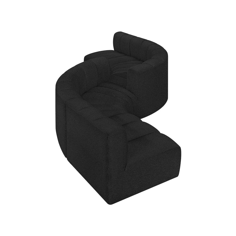 Arc Black Boucle Fabric Modular Sofa
