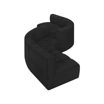 Arc Black Boucle Fabric Modular Sofa