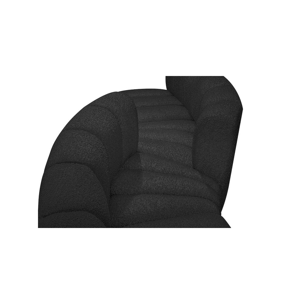 Arc Black Boucle Fabric Modular Sofa