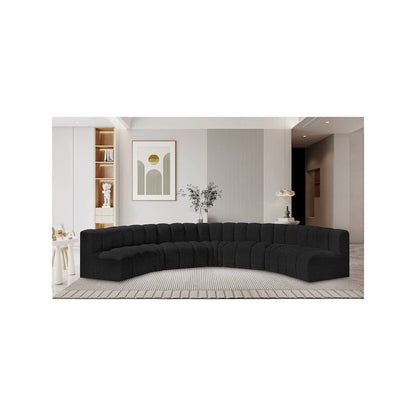 Arc Black Boucle Fabric Modular Sofa