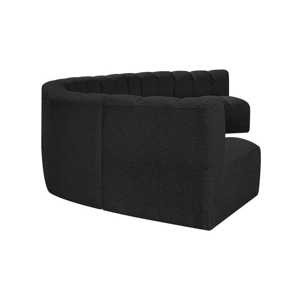 Arc Black Boucle Fabric Modular Sofa