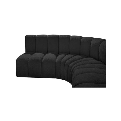 Arc Black Boucle Fabric Modular Sofa