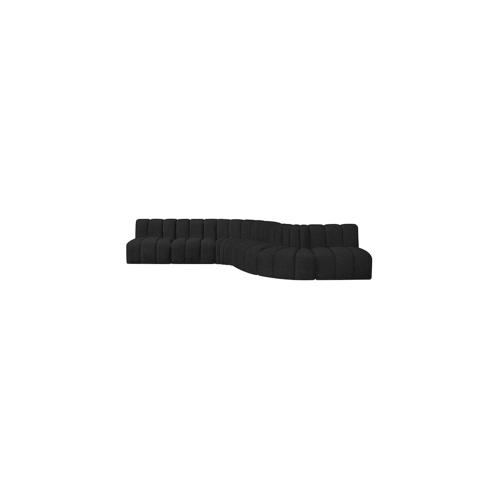 Arc Black Boucle Fabric Modular Sofa