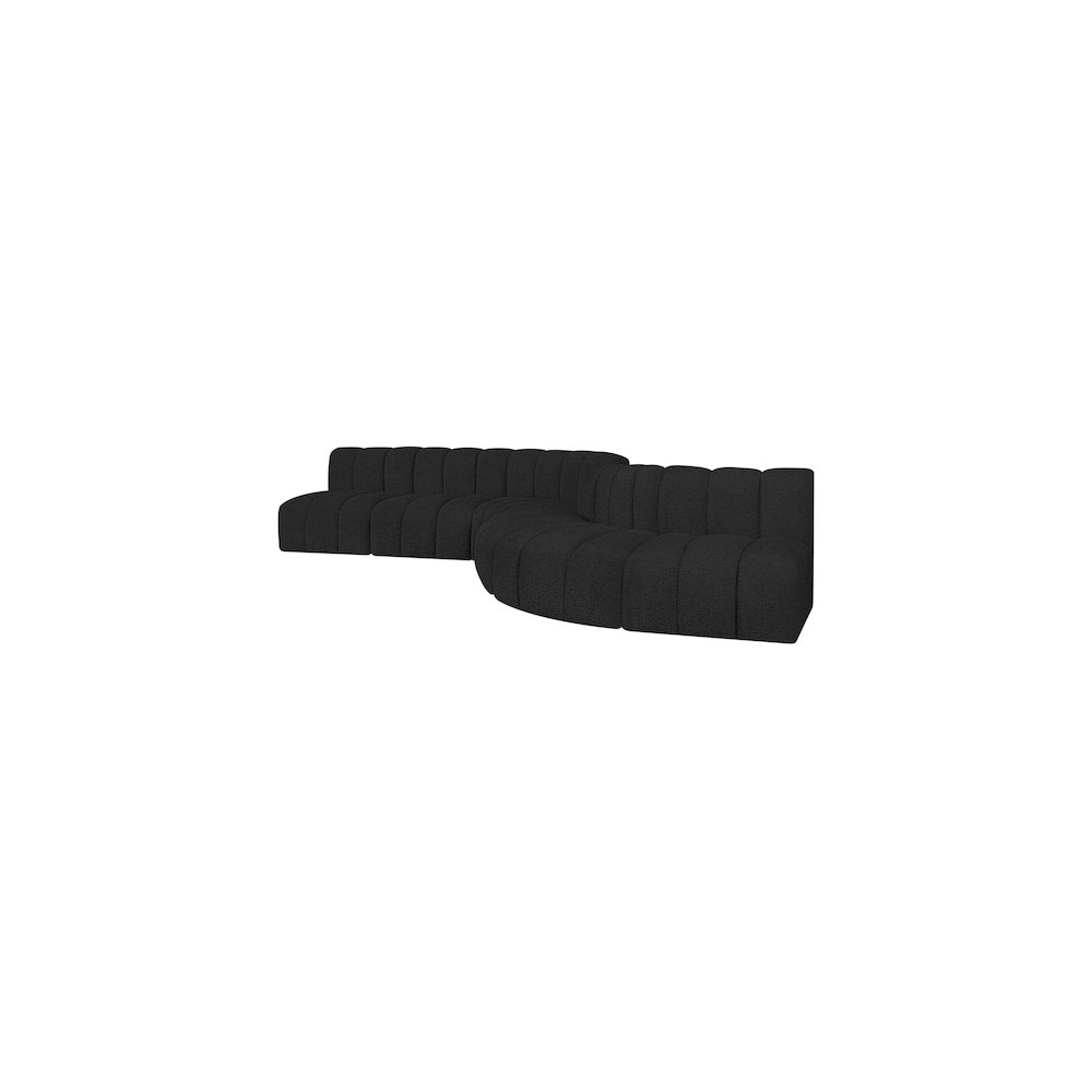Arc Black Boucle Fabric Modular Sofa