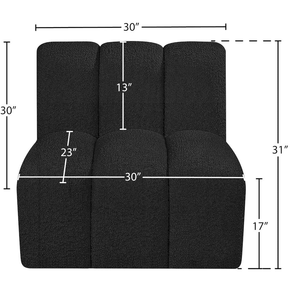 Arc Black Boucle Fabric Straight Chair