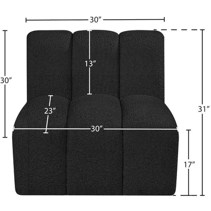 Arc Black Boucle Fabric Straight Chair