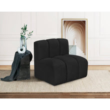 Arc Black Boucle Fabric Straight Chair