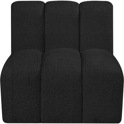 Arc Black Boucle Fabric Straight Chair