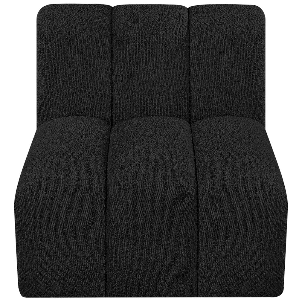 Arc Black Boucle Fabric Straight Chair