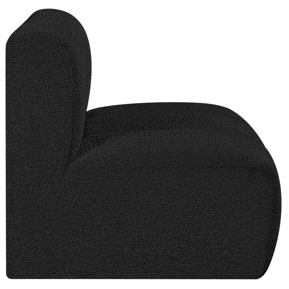 Arc Black Boucle Fabric Straight Chair