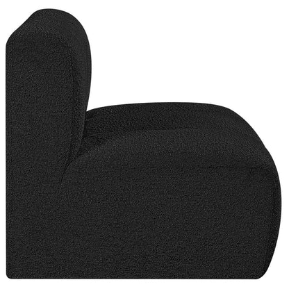 Arc Black Boucle Fabric Straight Chair