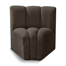 Arc Brown Boucle Fabric Curved Corner