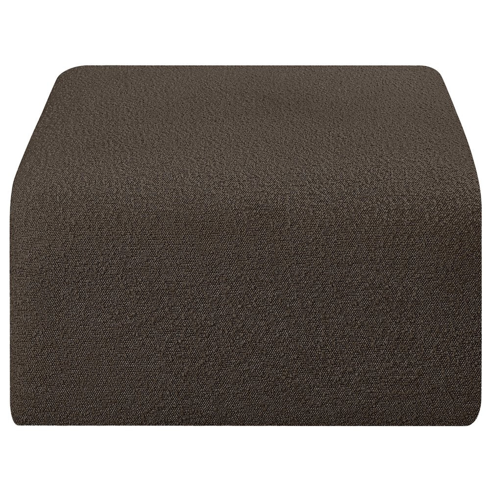 Arc Brown Boucle Fabric Ottoman