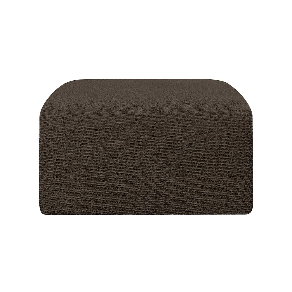 Arc Brown Boucle Fabric Ottoman