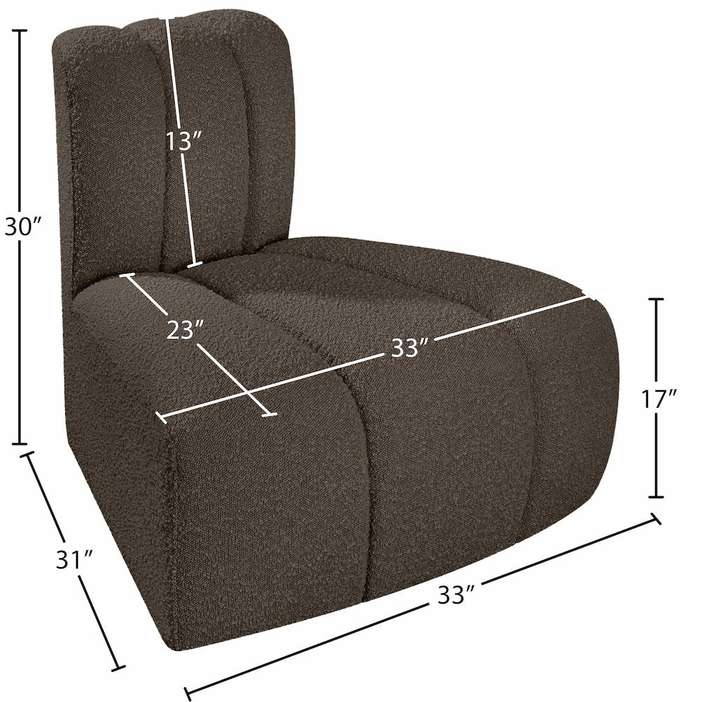 Arc Brown Boucle Fabric Reverse Corner