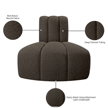 Arc Brown Boucle Fabric Reverse Corner