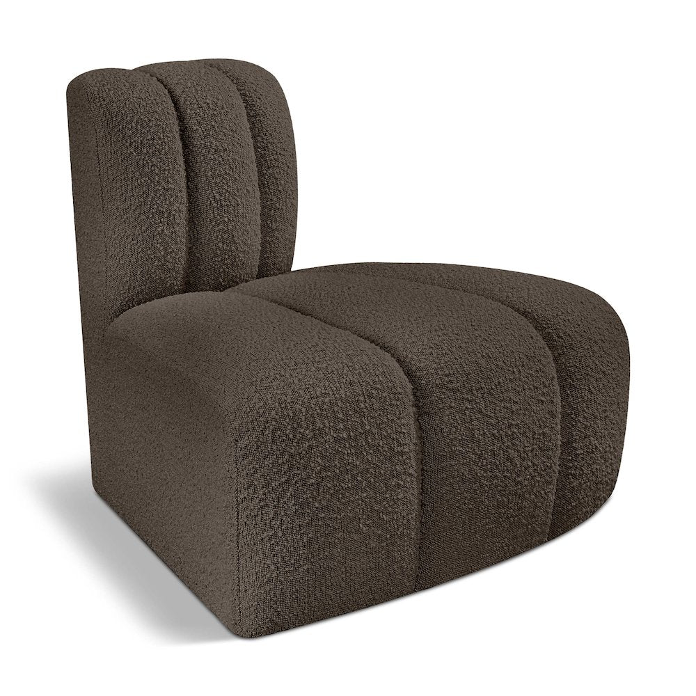Arc Brown Boucle Fabric Reverse Corner