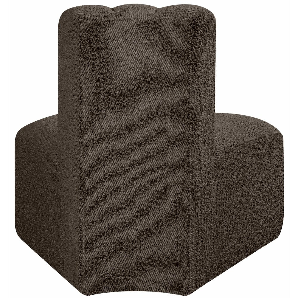 Arc Brown Boucle Fabric Reverse Corner