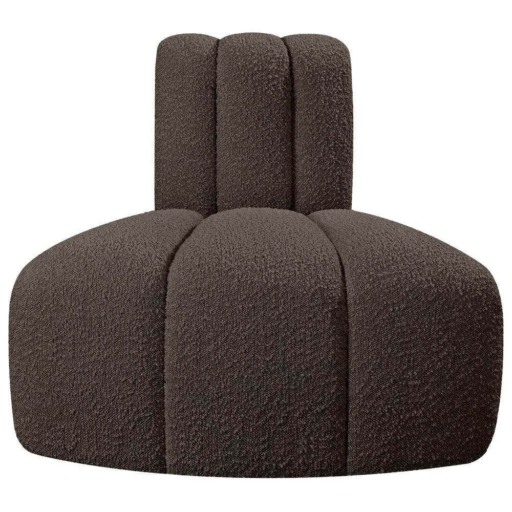 Arc Brown Boucle Fabric Reverse Corner