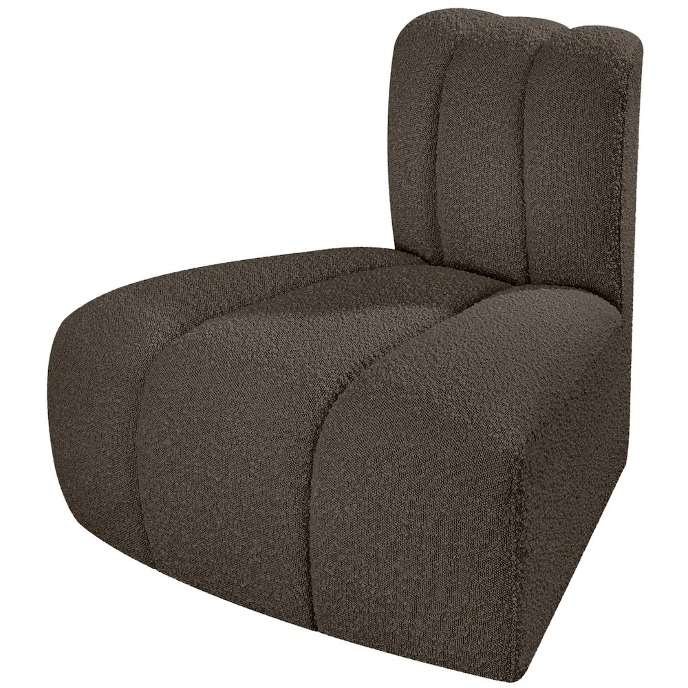 Arc Brown Boucle Fabric Reverse Corner