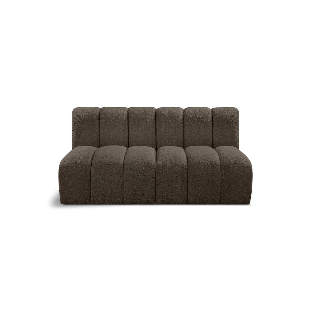 Arc Brown Boucle Fabric Modular Sofa