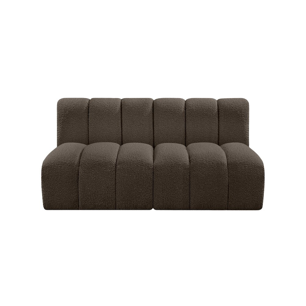 Arc Brown Boucle Fabric Modular Sofa
