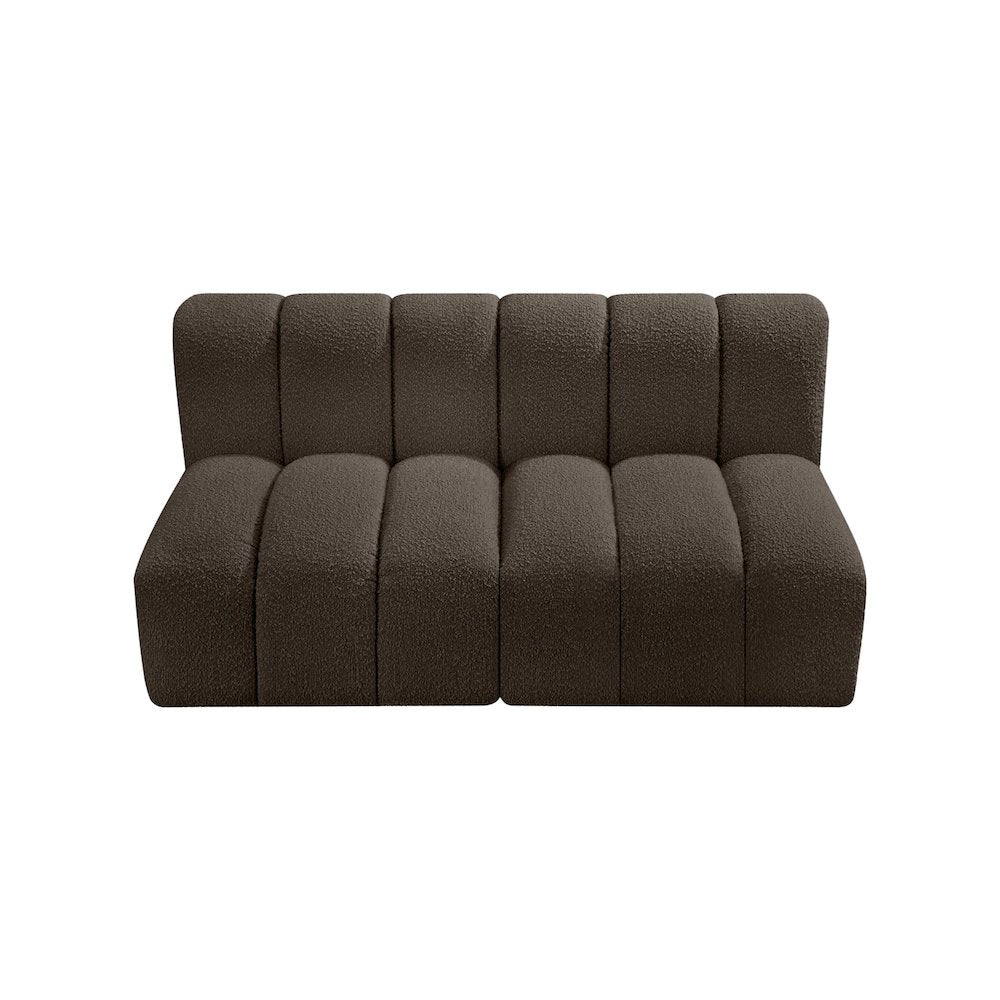 Arc Brown Boucle Fabric Modular Sofa